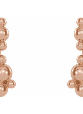 14K White Gold Beaded Ear Climbers