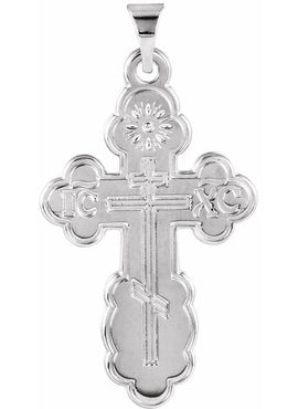 14K Yellow Gold St. Olga Orthodox Cross Pendant