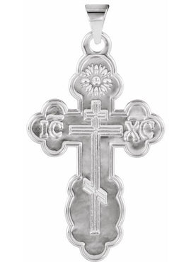 14K Yellow Gold St. Olga Orthodox Cross Pendant
