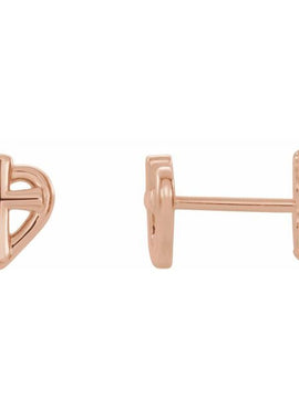 Platinum Cross with Heart Youth Earrings
