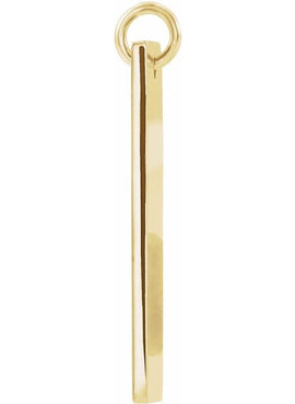 14K White Gold .03 CTW Natural Diamond Bar Cross Pendant