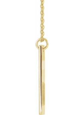 14K White Gold .03 CTW Natural Diamond Bar Cross Pendant