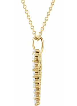 14K Yellow Gold 1 CTW Natural Diamond Heart 18