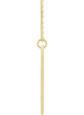14K White Gold Engravable Pierced Cross Bar Pendant