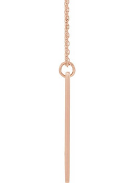 14K White Gold Engravable Pierced Cross Bar Pendant