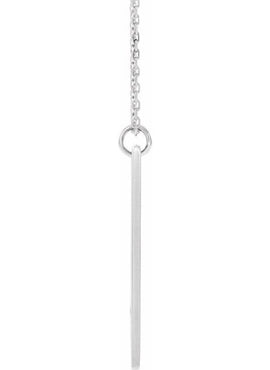 14K White Gold Engravable Pierced Cross Bar Pendant