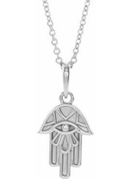 14K Yellow Gold Hamsa 16-18