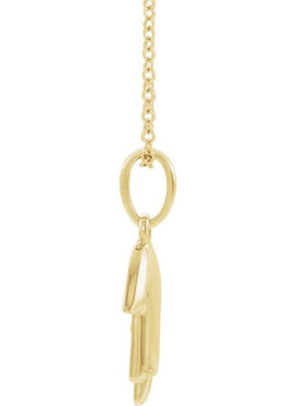 14K Yellow Gold Hamsa 16-18