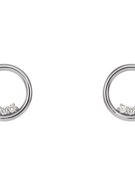 14K White Gold 1/6 CTW Natural Diamond Circle Earrings