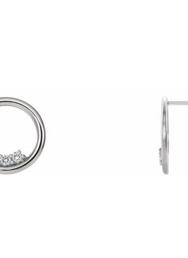 14K White Gold 1/6 CTW Natural Diamond Circle Earrings