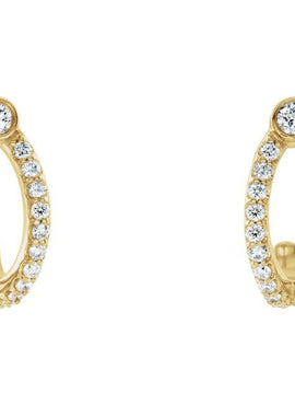 14K White Gold 1/3 CTW Natural Diamond J-Hoop Earrings