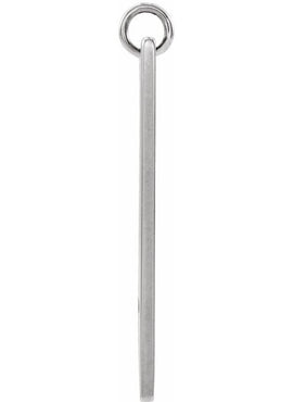 14K White Gold Engravable Pierced Cross Bar Pendant
