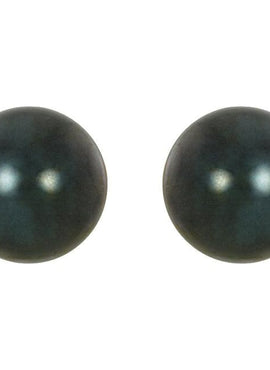 14K Yellow Gold 7 mm Cultured Black Akoya Pearl Earrings
