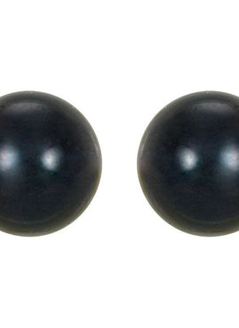 14K Yellow Gold 7 mm Cultured Black Akoya Pearl Earrings