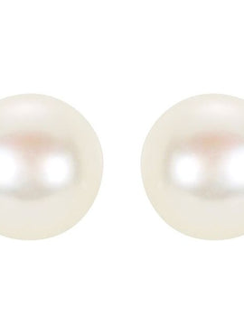 14K Yellow Gold Panache® Cultured White Freshwater Pearl Stud Earrings