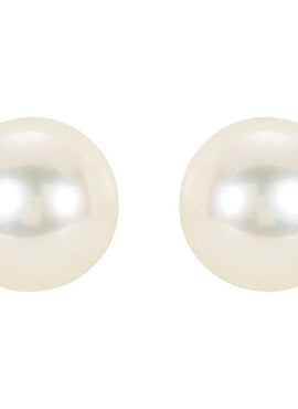14K Yellow Gold Panache® Cultured White Freshwater Pearl Stud Earrings