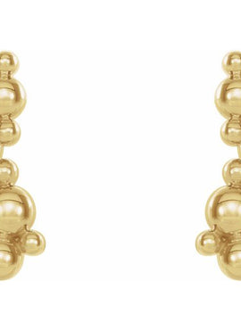 14K White Gold Beaded Ear Climbers