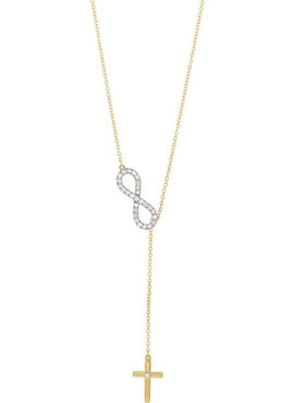 14K White Gold 1/5 CTW Natural Diamond Infinity-Inspired Cross 18