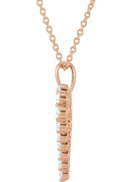 14K Yellow Gold 1 CTW Natural Diamond Heart 18