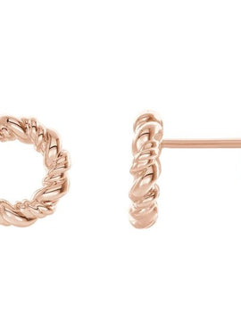 14K White Gold 9.4 mm Circle Rope Earrings