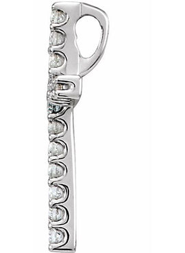 14K White Gold Natural Emerald Petite Cross 16