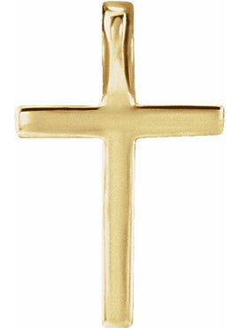 14K White Gold Natural Emerald Petite Cross 16
