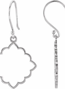 14K White Gold Decorative Earrings