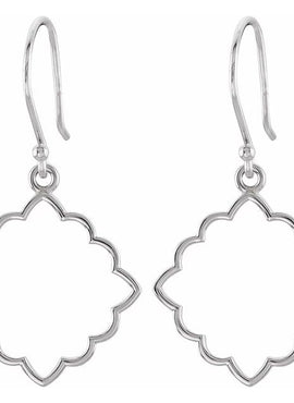 14K White Gold Decorative Earrings