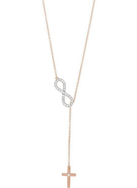 14K White Gold 1/5 CTW Natural Diamond Infinity-Inspired Cross 18