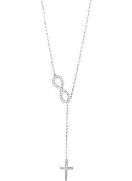 14K White Gold 1/5 CTW Natural Diamond Infinity-Inspired Cross 18