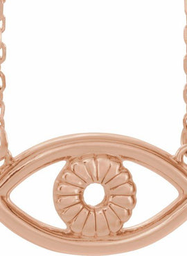14K White Gold Evil Eye 16