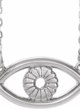 14K White Gold Evil Eye 16