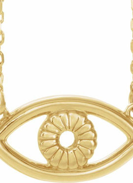 14K White Gold Evil Eye 16