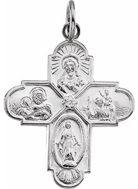 14K Yellow Gold 24.5x21.5 mm Four-Way Cross Medal
