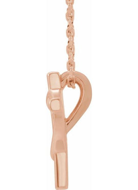 14K White Gold Youth Cross with Heart Pendant