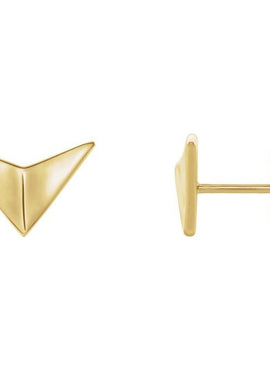 14K White Gold Geometric Earrings