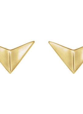 14K White Gold Geometric Earrings