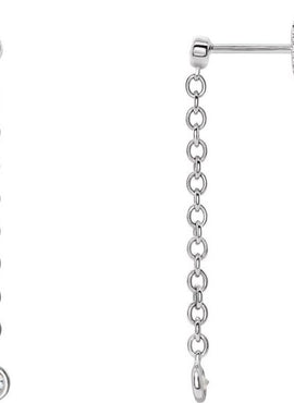 14K White Gold  1/5 CTW Natural Diamond Chain Dangle Earrings