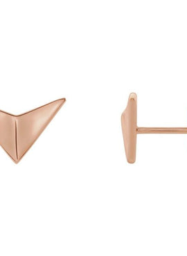 14K White Gold Geometric Earrings