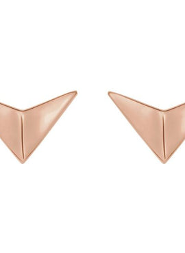 14K White Gold Geometric Earrings
