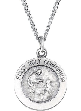 14K Yellow Gold 15 mm First Communion Medal