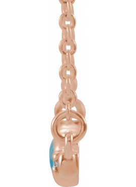 14K White Gold Natural Turquoise & 1/8 CTW Natural Diamond Bar 16