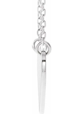 14K White Gold Engravable Heart 16-18