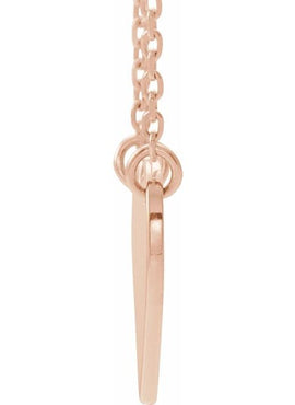 14K White Gold Engravable Heart 16-18