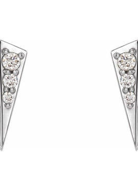 14K White Gold 1/6 CTW Natural Diamond Geometric Earrings