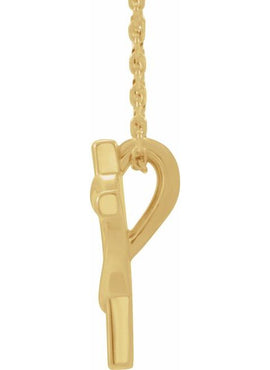 14K White Gold Youth Cross with Heart Pendant