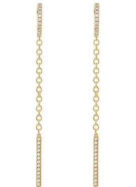 14K White Gold 1/4 CTW Natural Diamond Hinged Hoop Chain Earrings