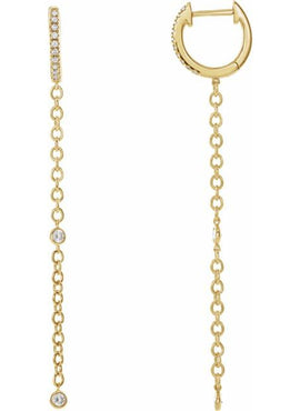 14K White Gold 1/4 CTW Natural Diamond Hinged Hoop Earrings