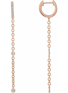 14K White Gold 1/4 CTW Natural Diamond Hinged Hoop Earrings