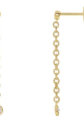 14K White Gold  1/5 CTW Natural Diamond Chain Dangle Earrings